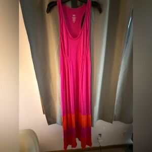 Mossimo Supply Co. Fuchsia Sleeveless Tank Maxi Dress